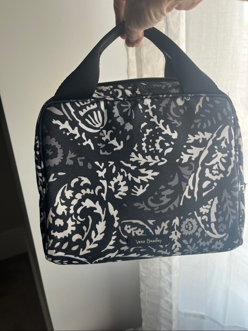 Vera Bradley Insulated Black,White and Blue Paisley lunch bag.